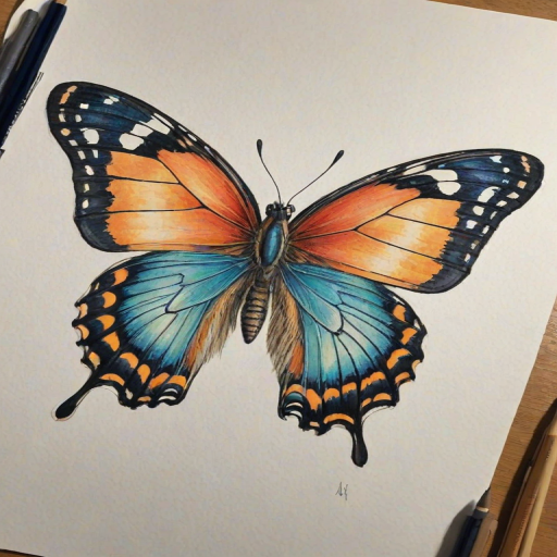 drawing pic of butterfly