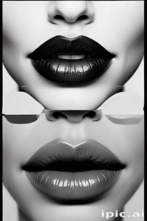 lips clipart black and white