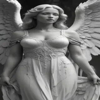 black and white angel