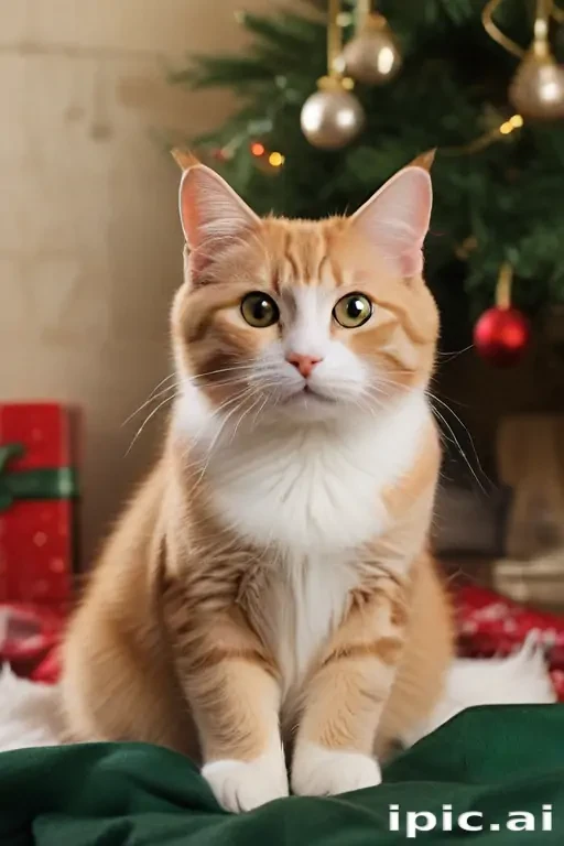 cat christmas background