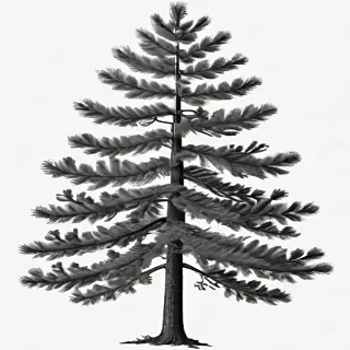 pine tree clip art black and white