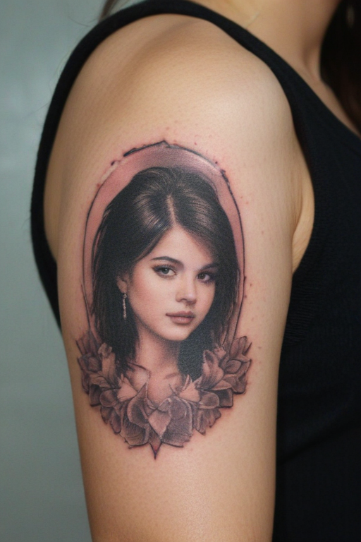 justin's tattoo of selena gomez