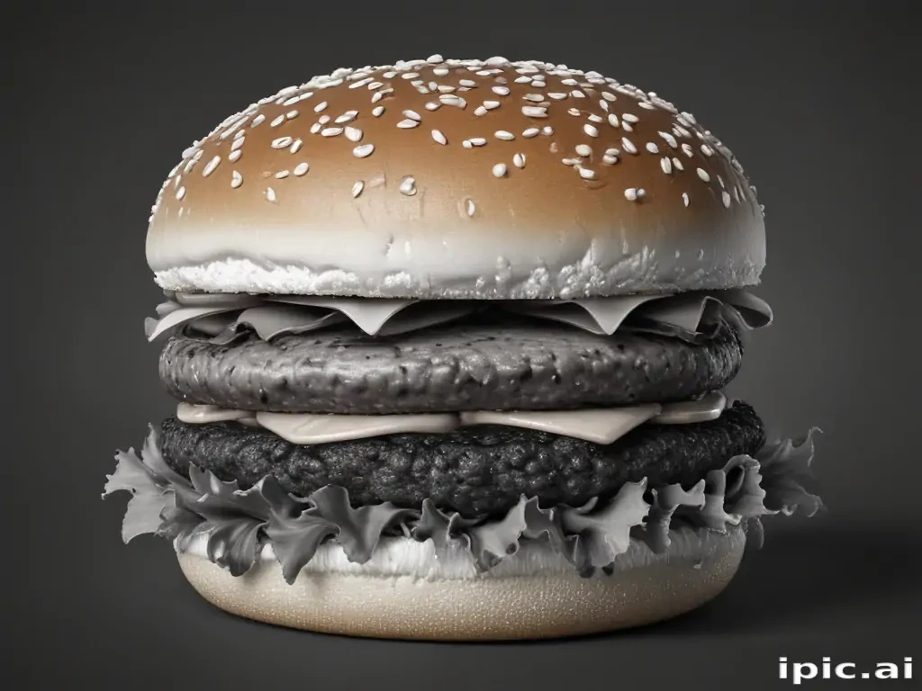 hamburger clipart black and white
