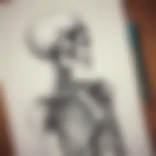 creative skeleton drawings