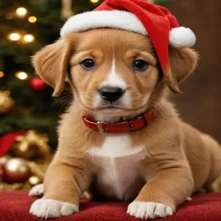 puppy christmas dog wallpaper