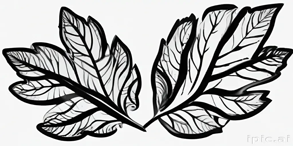 leaf clip art black and white