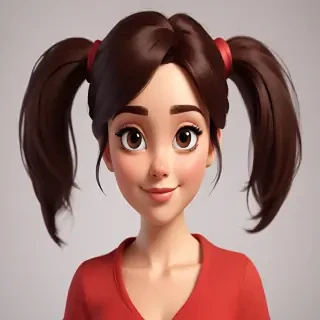 brunette cartoon character