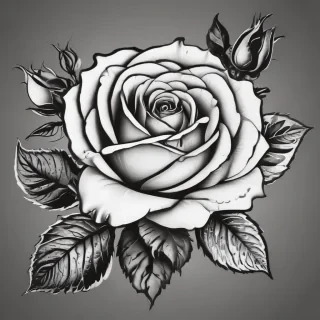 roses clipart black and white