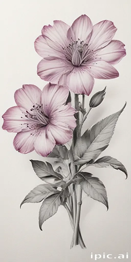 pencil drawings of flowers