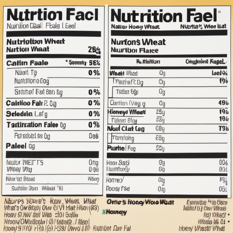 nature's own honey wheat nutrition label