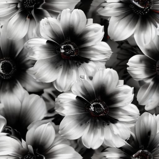 Elegant Black and White Floral Arrangement Showcasing Delicate Petals ...
