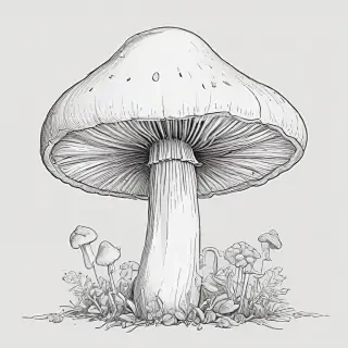 mushroom line art