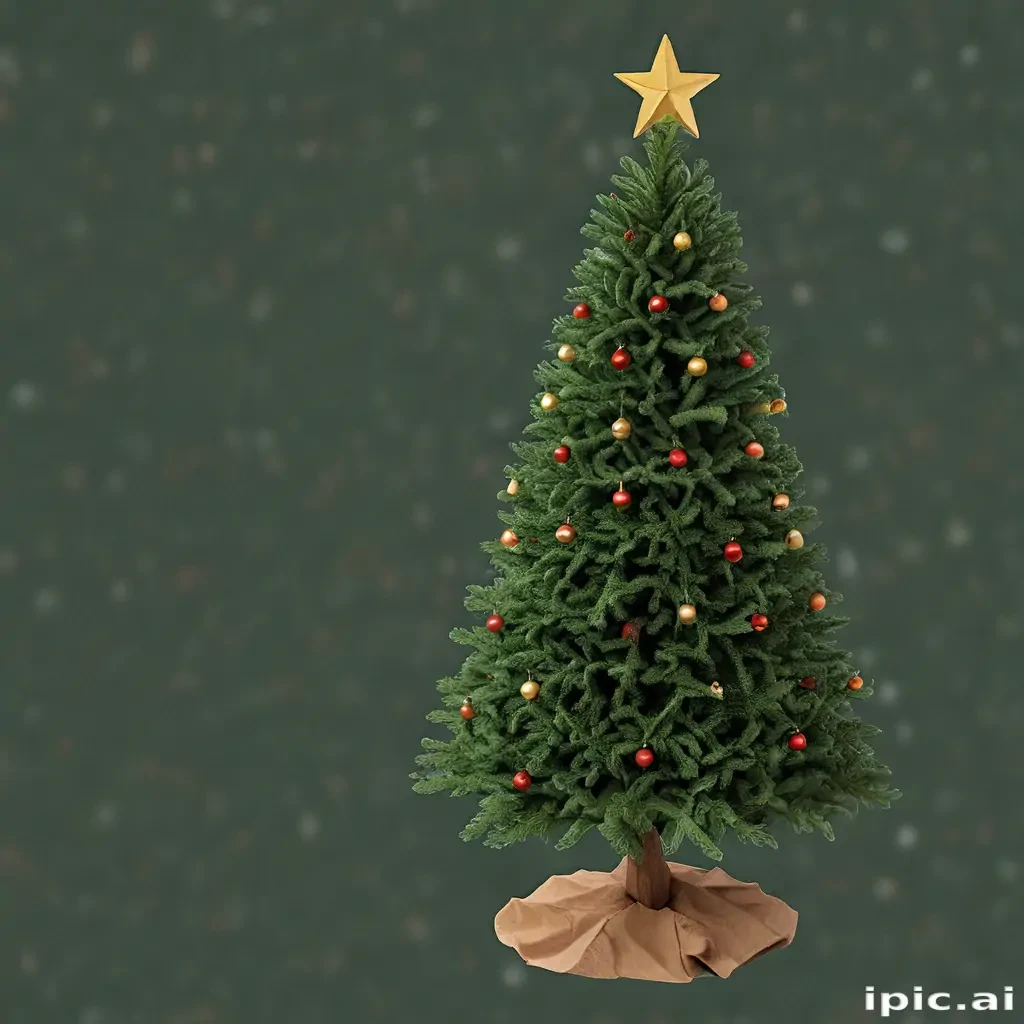 Festively Decorated Christmas Tree with Ornaments and Golden Star Topper.