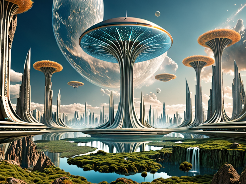 Futuristic mythological world