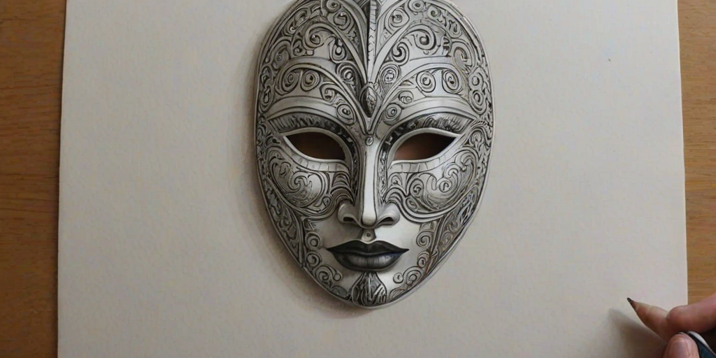 drawing of a mask
