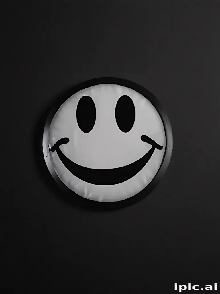 white smiley face black background