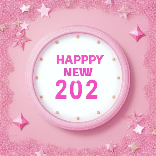 pink happy new year 2024