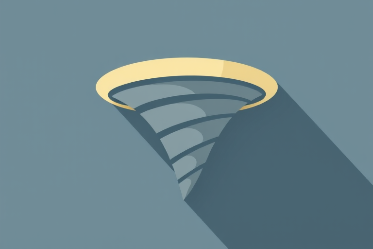 Create a high-resolution vector image of a tornado icon, using a wide-angle lens at f/8, ISO 100, and 1/250s shutter speed, in a flat graphic style with smooth gradients and a clean background.