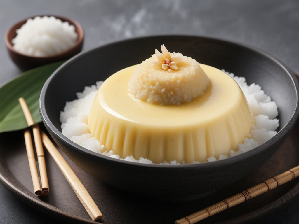thai custard with sticky rice