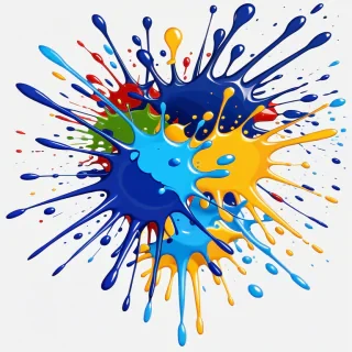 transparent paint splatter