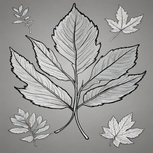 black and white leaf clip art