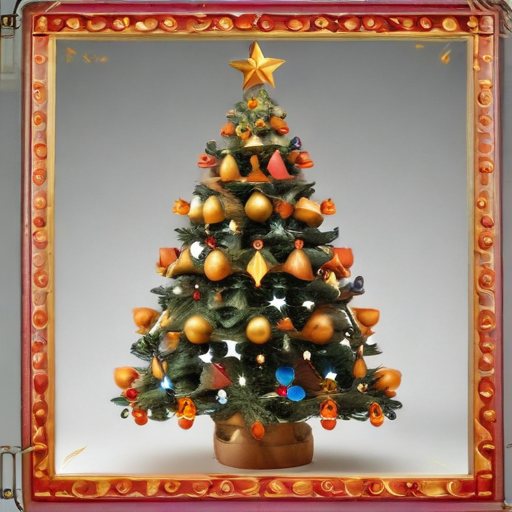 A Beautifully Decorated Christmas Tree with Golden Ornaments and Star ...