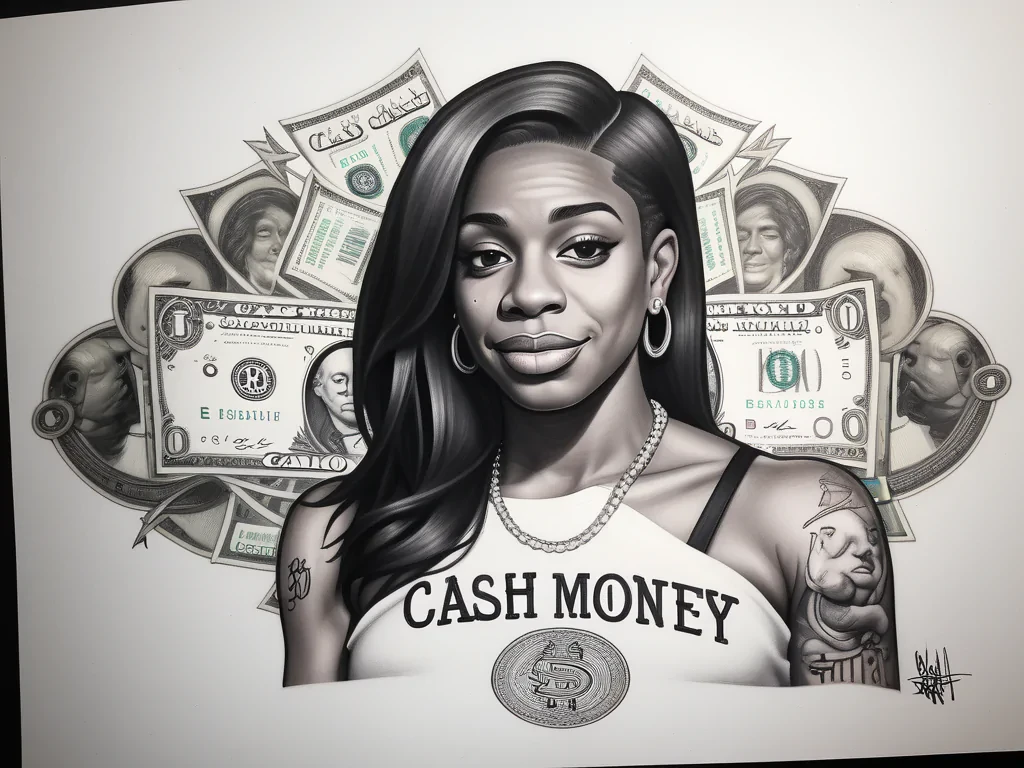 cash money tattoo drawings