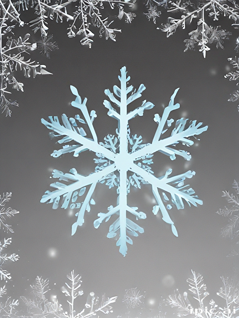 Delicate Snowflake Design Surrounded by Intricate Frosty Patterns and ...