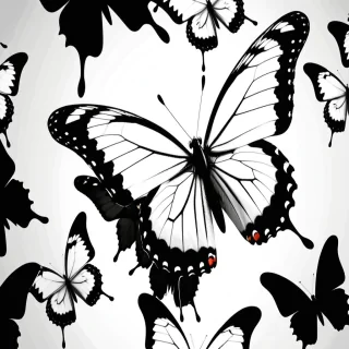 black and white butterfly wallpaper