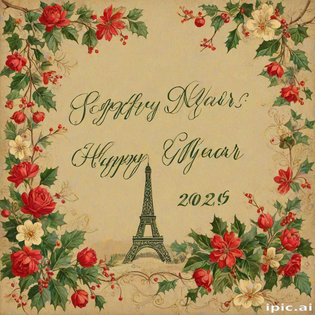 happy new year vintage