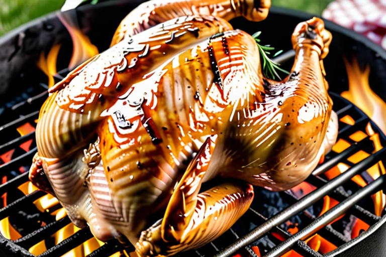 grill a whole chicken on charcoal