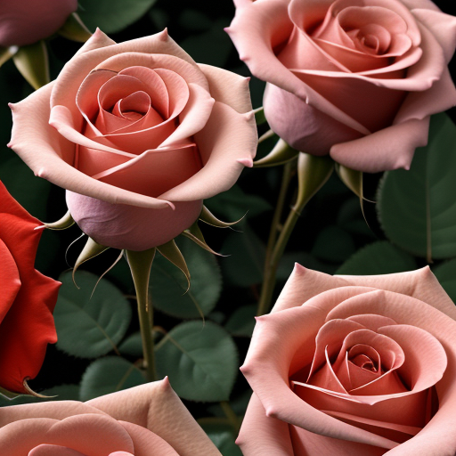 Beautiful Assortment of Colorful Roses Surrounded by Lush Green Foliage