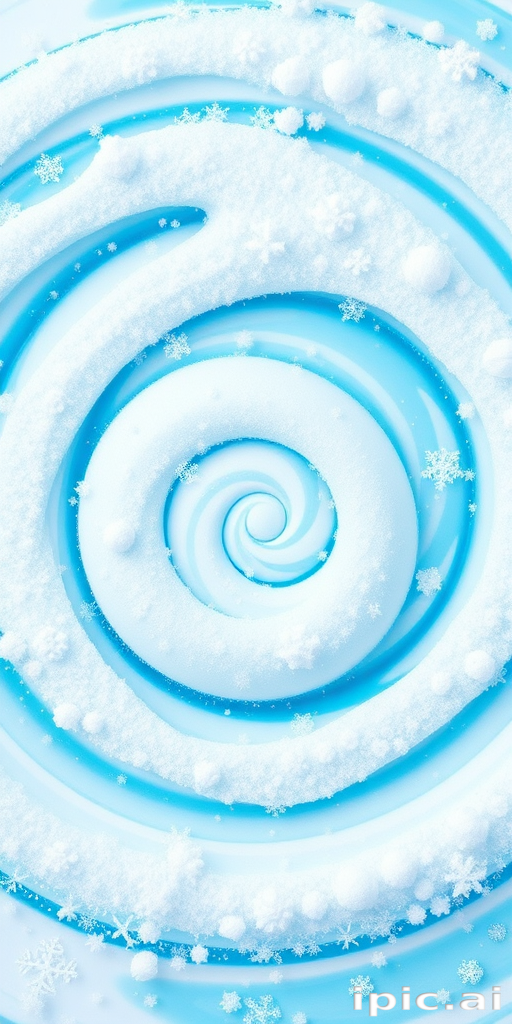 Frosty Peppermint Swirl combines cool white and icy blue in a spiral pattern, creating a refreshing and playful appearance for winter wonderland themes.