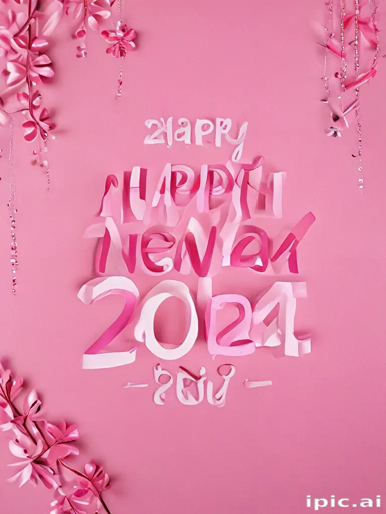 pink happy new year 2024