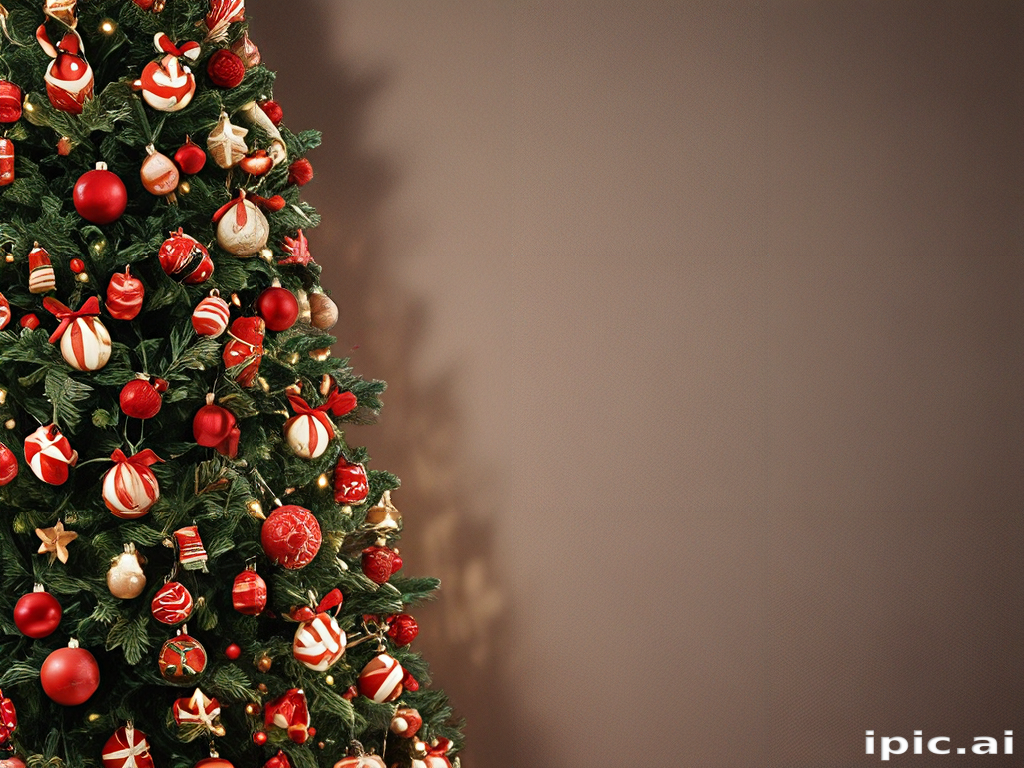 Festively Decorated Christmas Tree Adorned with Colorful Ornaments and ...