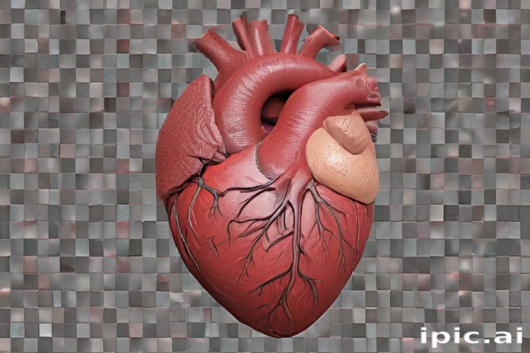 A Detailed Artistic Representation of a Human Heart with Vascular ...