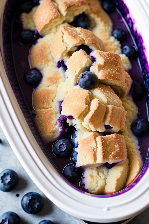 blueberry cobbler in crock pot