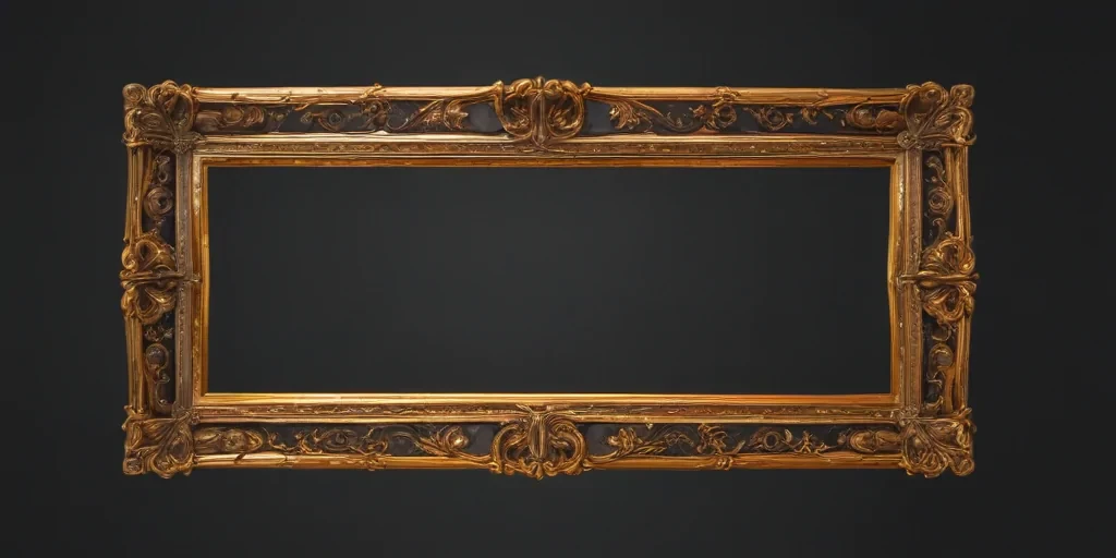 rectangle gold frame png