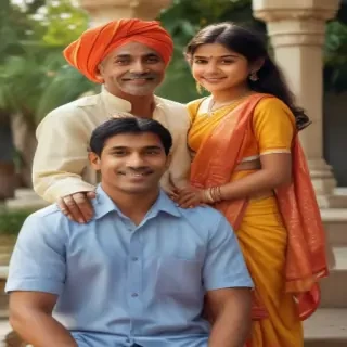 happy indian family