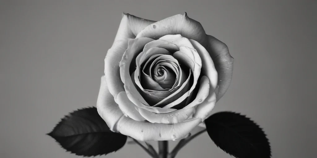 rose with black and white background