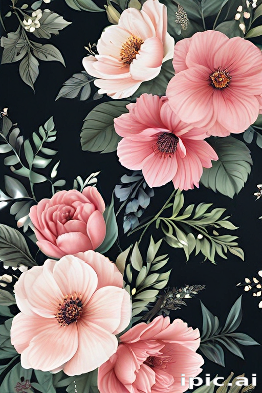 Elegant Floral Arrangement Featuring Pink Blooms Against a Dark Background