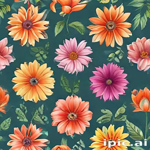 drawings of flowers in color