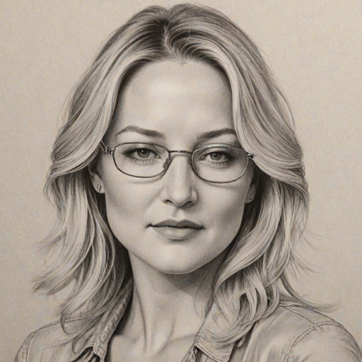 Alluring Kate Hudson, pencil sketch, portrait of Superb woman 1978s in glasses, hair style beatnik, outline, clear lines, fine lines, 8k