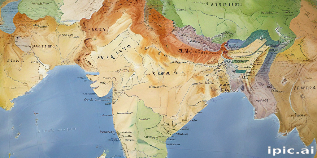 Detailed Geographic Map Illustrating the Diverse Regions of South Asia