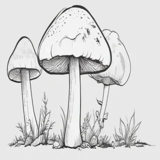 mushroom clip art black and white