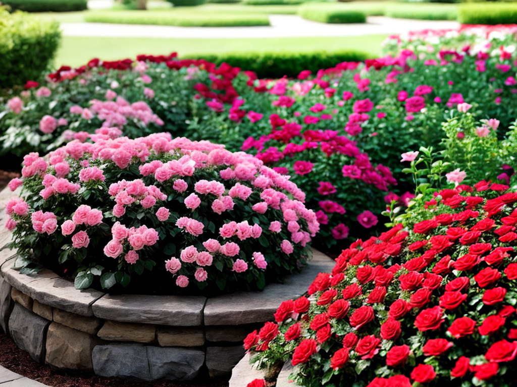 flower bed with roses