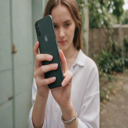 holding phone