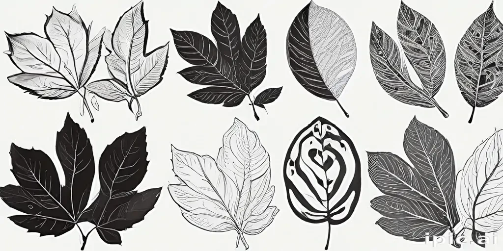 black and white leaf clip art