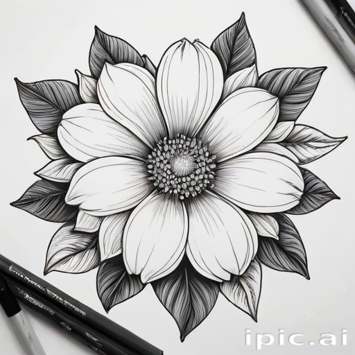 flower drawing for coloring