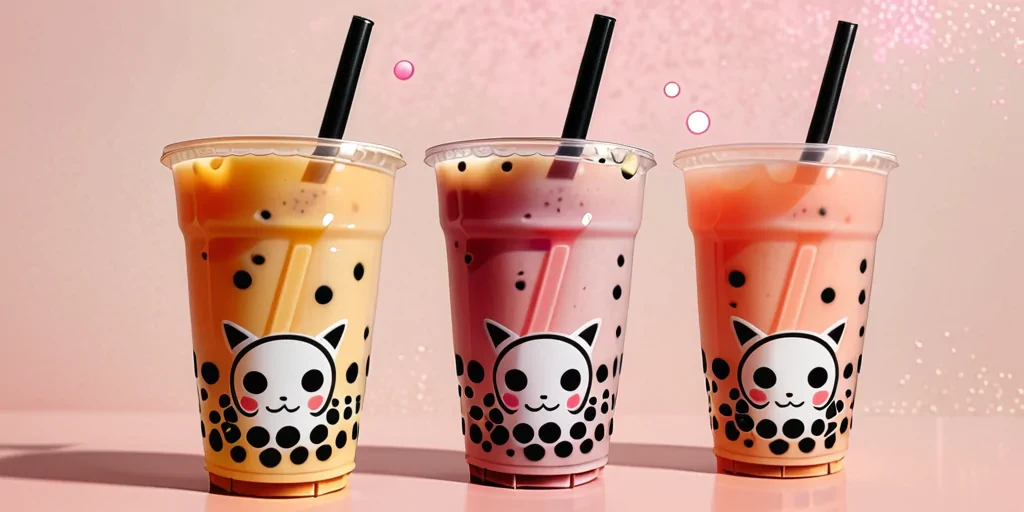 aesthetic boba tea background